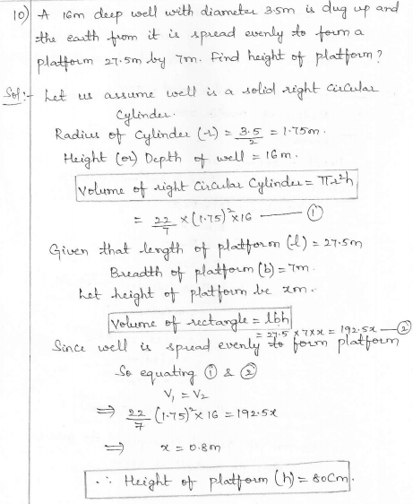 RD Sharma Class 10 Solutions Surface areas and Volumes Ex 16.1 Q10