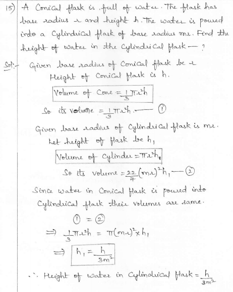 RD Sharma Class 10 Solutions Surface areas and Volumes Ex 16.1 Q15