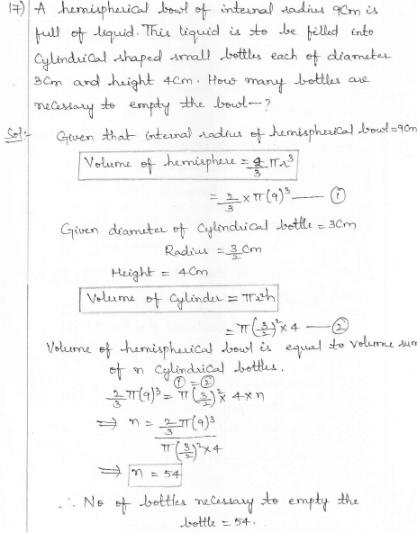 RD Sharma Class 10 Solutions Surface areas and Volumes Ex 16.1 Q17