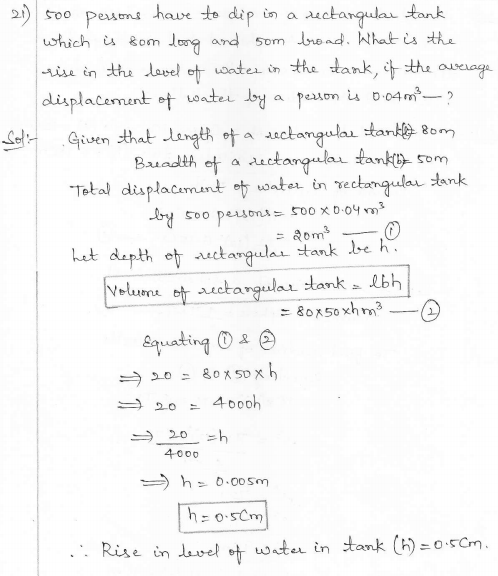 RD Sharma Class 10 Solutions Surface areas and Volumes Ex 16.1 Q21
