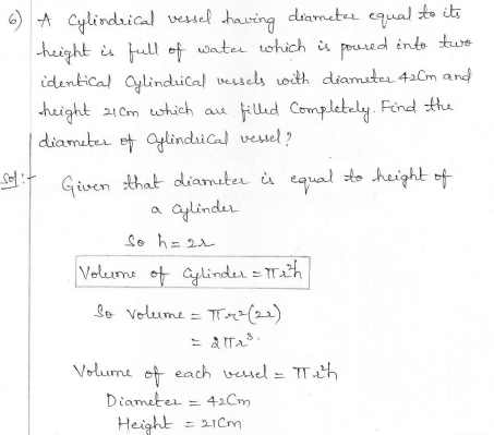RD Sharma Class 10 Solutions Surface areas and Volumes Ex 16.1 Q6_i