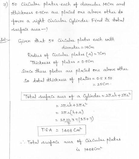RD Sharma Class 10 Solutions Surface areas and Volumes Ex 16.1 Q7