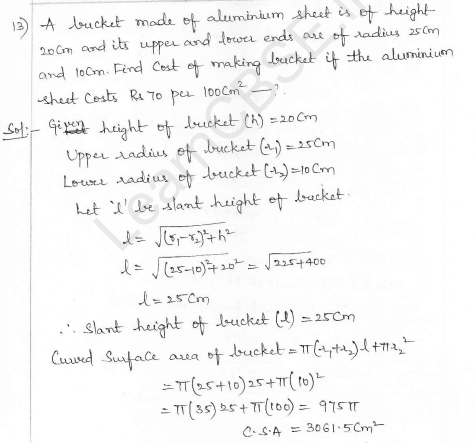RD Sharma Class 10 Solutions Surface areas and Volumes Ex 16.3 Q13_i