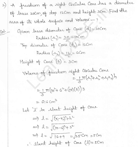 RD Sharma Class 10 Solutions Surface areas and Volumes Ex 16.3 Q2_i