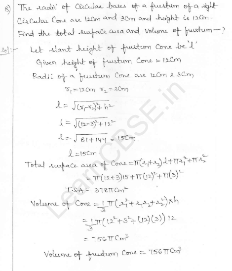 RD Sharma Class 10 Solutions Surface areas and Volumes Ex 16.3 Q8