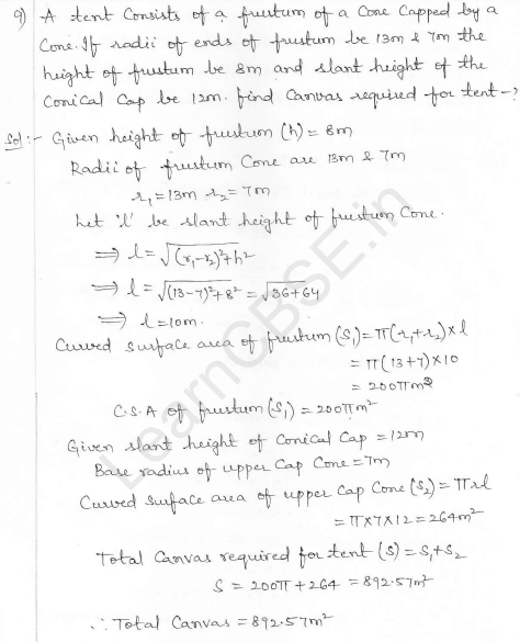 RD Sharma Class 10 Solutions Surface areas and Volumes Ex 16.3 Q9