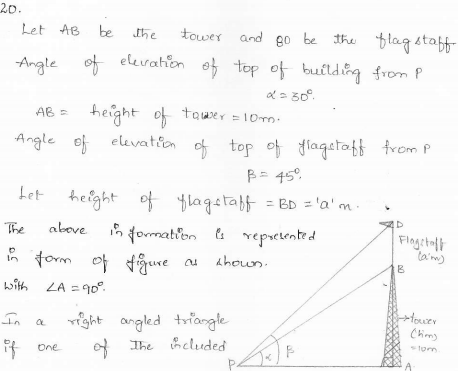 RD-Sharma-class 10-maths-Solutions-chapter 12 - Applications of Trigonometry -Exercise 12.1 -Question-20