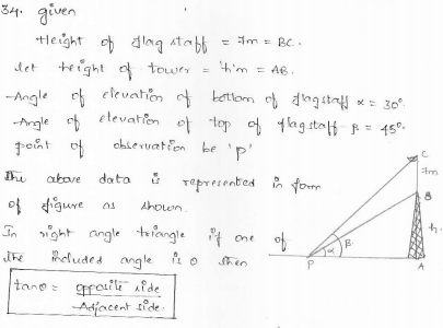 RD-Sharma-class 10-maths-Solutions-chapter 12 - Applications of Trigonometry -Exercise 12.1 -Question-34