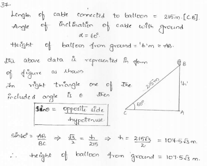 RD-Sharma-class 10-maths-Solutions-chapter 12 - Applications of Trigonometry -Exercise 12.1 -Question-37