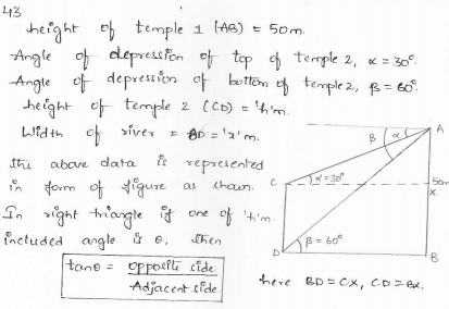RD-Sharma-class 10-maths-Solutions-chapter 12 - Applications of Trigonometry -Exercise 12.1 -Question-43