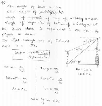 RD-Sharma-class 10-maths-Solutions-chapter 12 - Applications of Trigonometry -Exercise 12.1 -Question-46