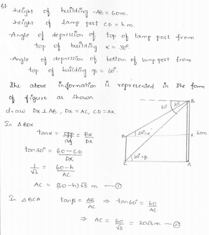 RD-Sharma-class 10-maths-Solutions-chapter 12 - Applications of Trigonometry -Exercise 12.1 -Question-61