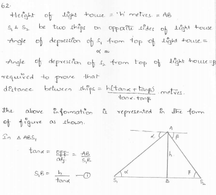 RD-Sharma-class 10-maths-Solutions-chapter 12 - Applications of Trigonometry -Exercise 12.1 -Question-62