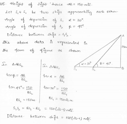 RD-Sharma-class 10-maths-Solutions-chapter 12 - Applications of Trigonometry -Exercise 12.1 -Question-65