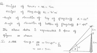 RD-Sharma-class 10-maths-Solutions-chapter 12 - Applications of Trigonometry -Exercise 12.1 -Question-66