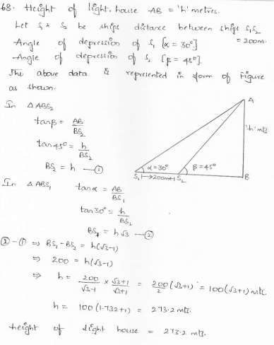 RD-Sharma-class 10-maths-Solutions-chapter 12 - Applications of Trigonometry -Exercise 12.1 -Question-68