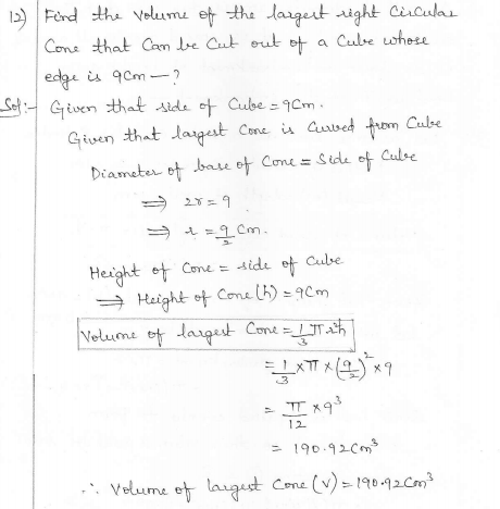 RD Sharma Class 10 Solutions Surface areas and Volumes Ex 16.1 Q12