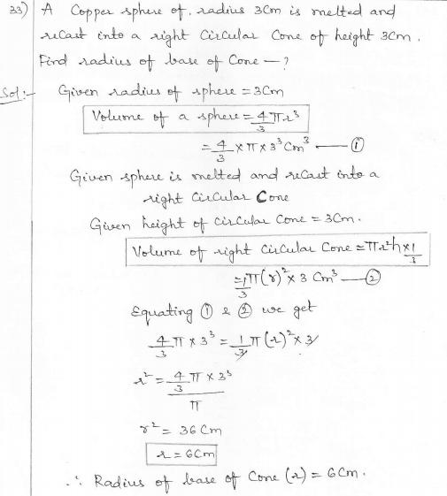 RD Sharma Class 10 Solutions Surface areas and Volumes Ex 16.1 Q33