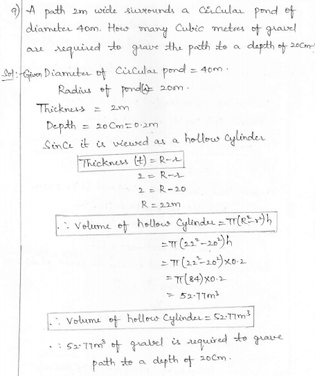 RD Sharma Class 10 Solutions Surface areas and Volumes Ex 16.1 Q9