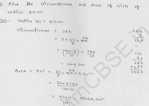 RD-Sharma-class 10-maths-Solutions-chapter 15-Areas related to Circles- Exercise 15.1-Question-1