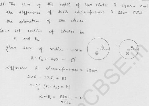 RD-Sharma-class 10-maths-Solutions-chapter 15-Areas related to Circles- Exercise 15.1-Question-11