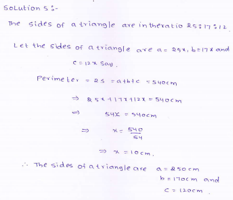 RD-Sharma-class 9-maths-Solutions-chapter 12 - Herons Formulae -Exercise 12.1 -Question-5