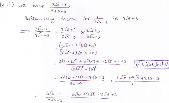 RD Sharma class 9 maths Solutions chapter 3 Rationalisation Exercise 3.2 Question 3 (viii)