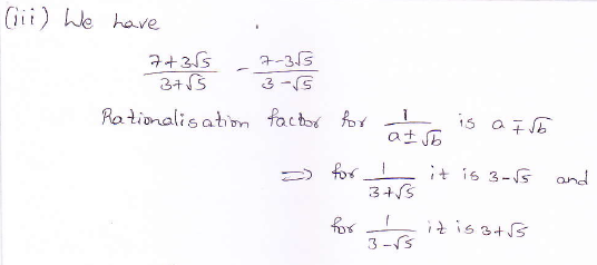 RD Sharma class 9 maths Solutions chapter 3 Rationalisation Exercise 3.2 Question 5 (iii)