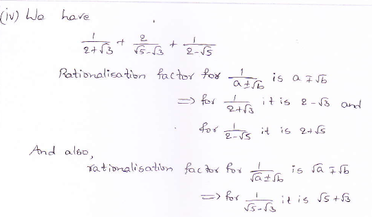 RD Sharma class 9 maths Solutions chapter 3 Rationalisation Exercise 3.2 Question 5 (iv)