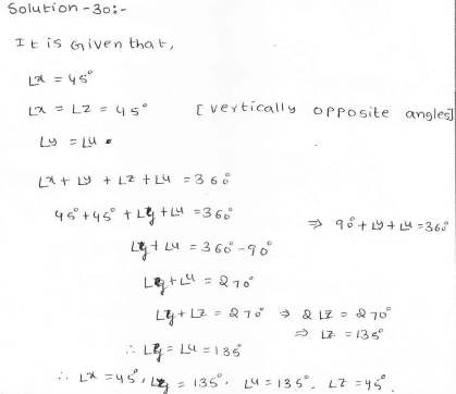 RD Sharma Class 7 Solutions 14.Lines and angles Ex-14.1 Q 30