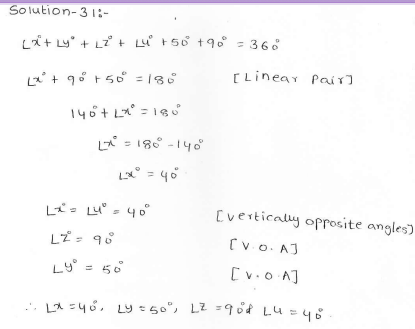 RD Sharma Class 7 Solutions 14.Lines and angles Ex-14.1 Q 31