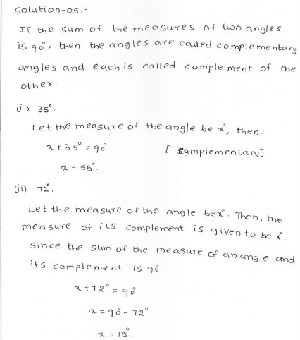 RD Sharma Class 7 Solutions 14.Lines and angles Ex-14.1 Q 5 i