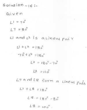 RD Sharma Class 7 Solutions 14.Lines and angles Ex-14.2 Q 16