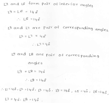 RD Sharma Class 7 Solutions 14.Lines and angles Ex-14.2 Q 5 ii