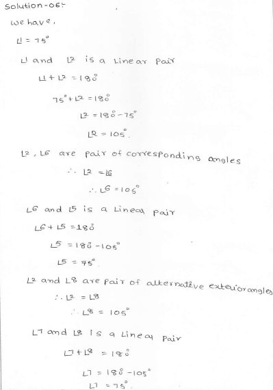 RD Sharma Class 7 Solutions 14.Lines and angles Ex-14.2 Q 6
