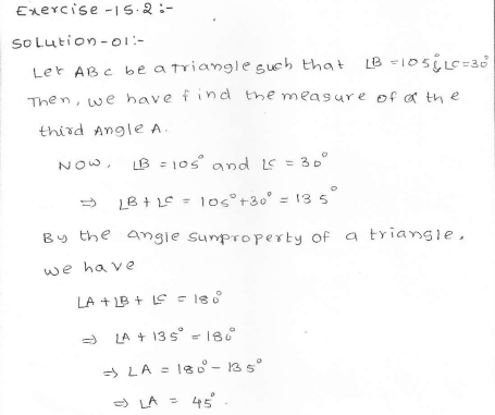 RD Sharma Class 7 Solutions 15.Properties of triangles Ex-15.2 Q 1