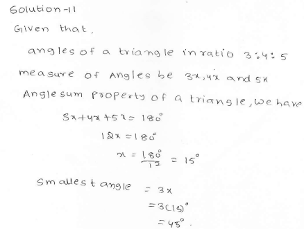 RD Sharma Class 7 Solutions 15.Properties of triangles Ex-15.2 Q 11