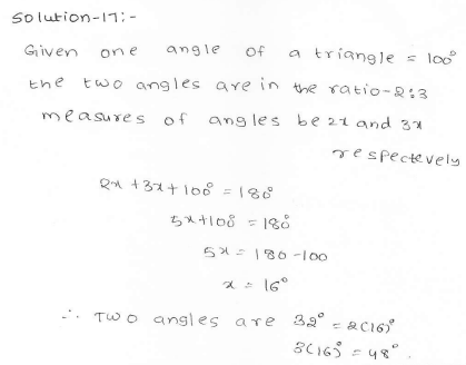 RD Sharma Class 7 Solutions 15.Properties of triangles Ex-15.2 Q 17