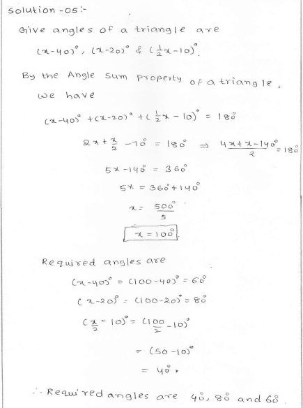 RD Sharma Class 7 Solutions 15.Properties of triangles Ex-15.2 Q 5