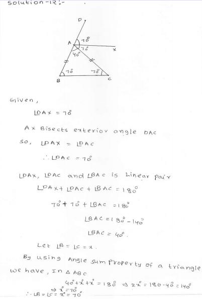 RD Sharma Class 7 Solutions 15.Properties of triangles Ex-15.3 Q 12