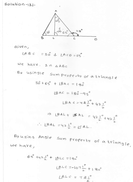 RD Sharma Class 7 Solutions 15.Properties of triangles Ex-15.3 Q 13