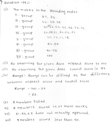 RD Sharma Class 7 Solutions 22.Data Handling-1(collection and organisation of data) EX-22.1 Q 2
