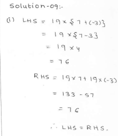 RD Sharma class 7 solutions 1.Integers Ex-1.1 Q 9