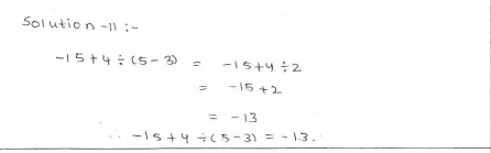 RD Sharma class 7 solutions 1.Integers Ex-1.3 Q 11