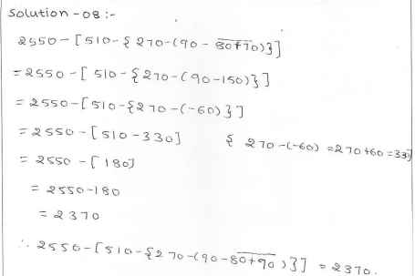 RD Sharma class 7 solutions 1.Integers Ex-1.4 Q 8