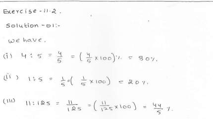 RD Sharma class 7 solutions 11.Percentage Ex-11.2 Q 1