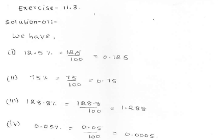 RD Sharma class 7 solutions 11.Percentage Ex-11.3 Q 1