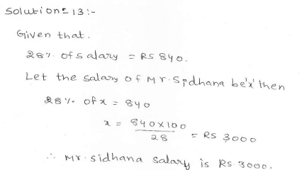 RD Sharma class 7 solutions 11.Percentage Ex-11.6 Q 13
