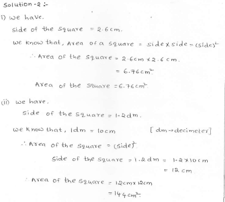 RD Sharma class 7 solutions 20.Munsuration(perimeter and area of rectiliner figures) Ex-20.1 Q 2