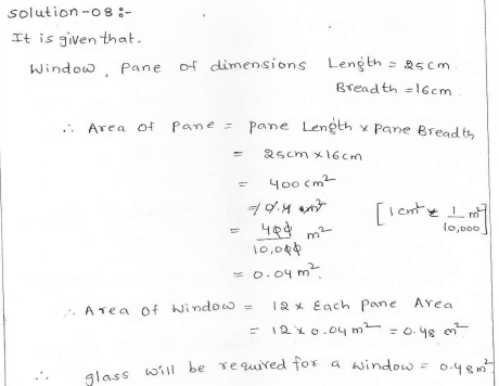 RD Sharma class 7 solutions 20.Munsuration(perimeter and area of rectiliner figures) Ex-20.1 Q 8